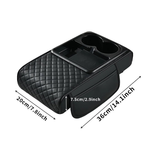 1 Car Armrest Box with Multiple Colors, Compatible with Apple and Huawei Wireless Charging, Comes with a Pack of Tissues and a Coaster