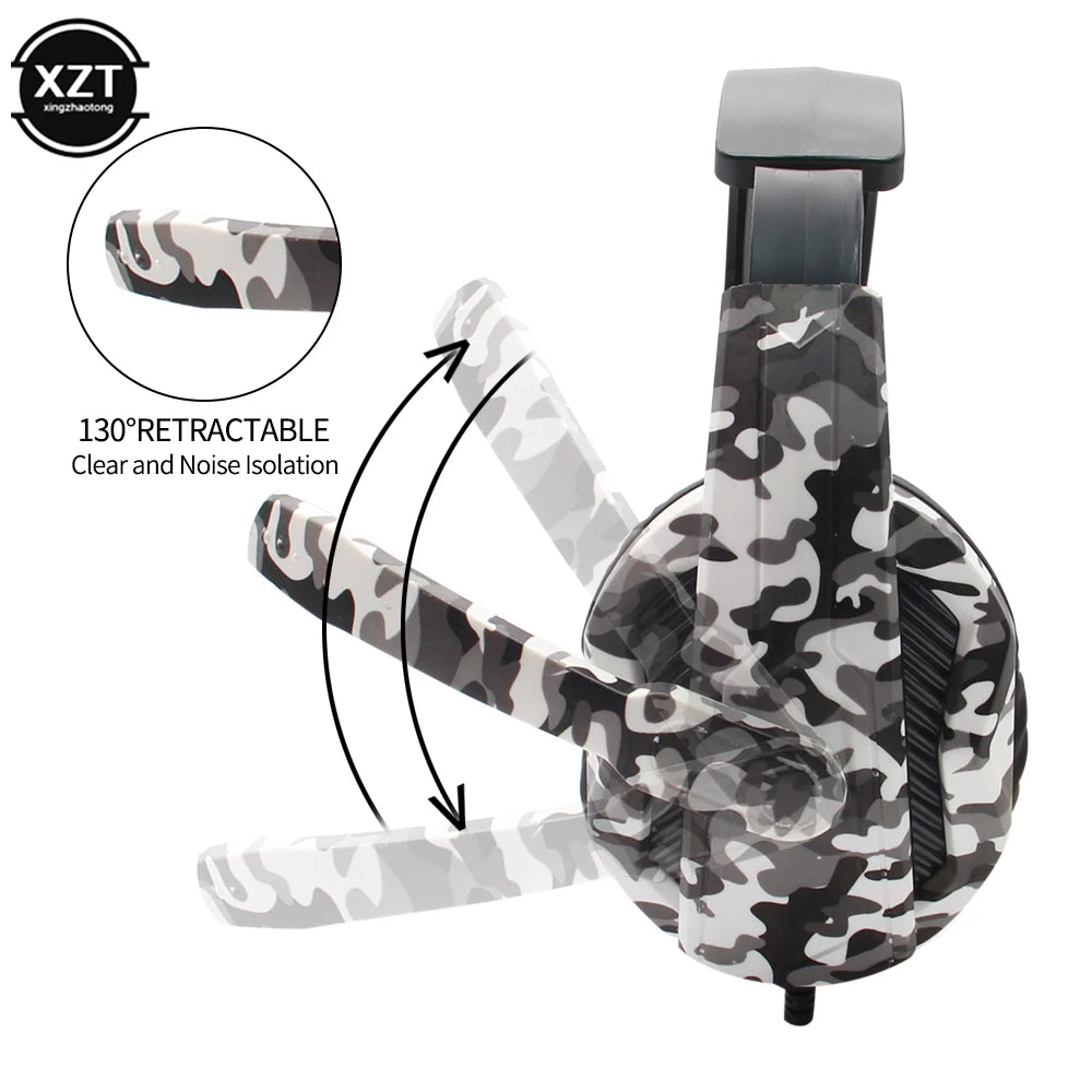 Camouflage Gaming Headset 3.5mm AUX Jack Wired Headphones Gamer Cool Game Headphone With Microphone ForPS4 ForXbox One PC Phone