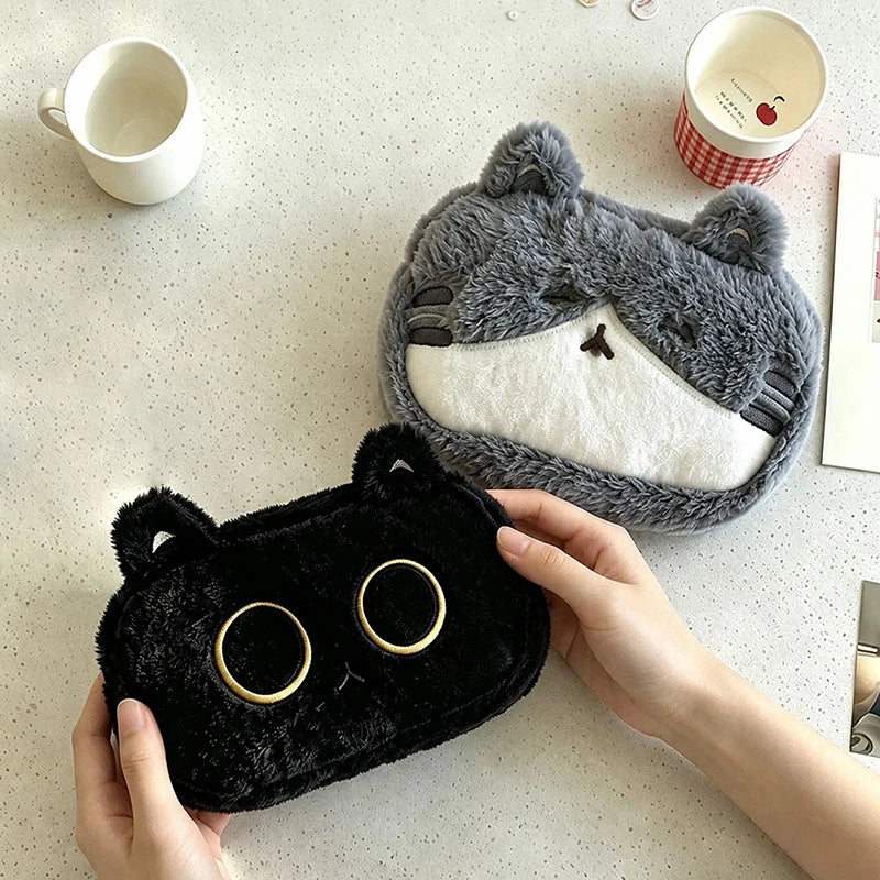 Cute Black Cat Pencil Case Girls Makeup Pouch Multi-purpose Stationery Storage Bag Cartoon Pen Bag School Stationery Organizer