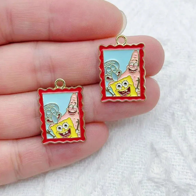 10pcs Cartoon Anime DIY Jewelry Accessories Alloy Drip Oil Pendant Keychain Earrings Bag Pendant