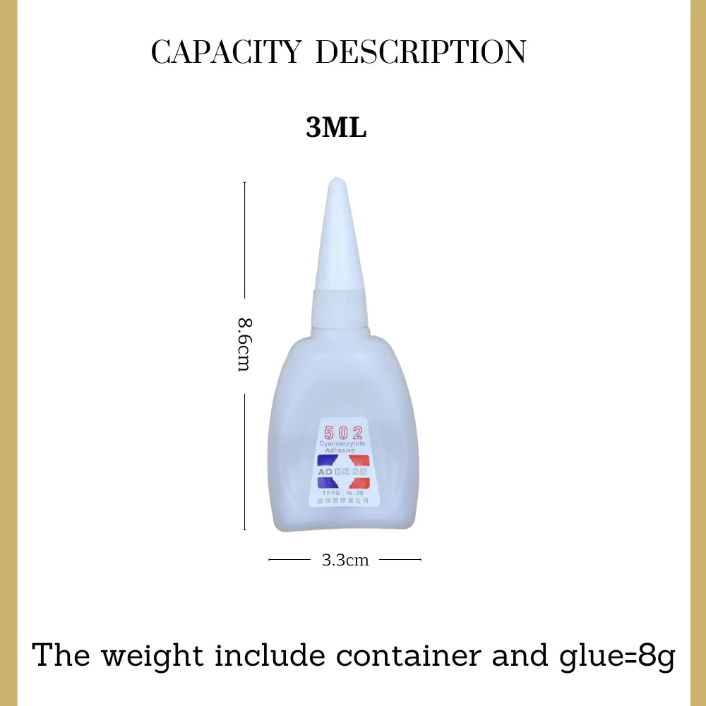 3ML 15ML Cyanoacrylate Instant Glue Strong Adhesive DIY Liquid Jewelry Toy Shoes Super Quick Drying Transparent 502 Super Glue