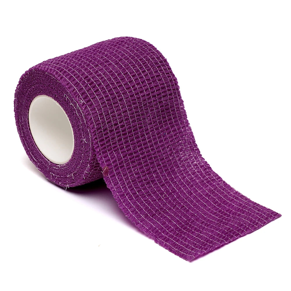 Black Sports Self-Adhesive Elastic Bandage with 4.8-Meter Elastic Knee Pads, 18 Colors for Fingers, Ankles, Palms, and Shoulders