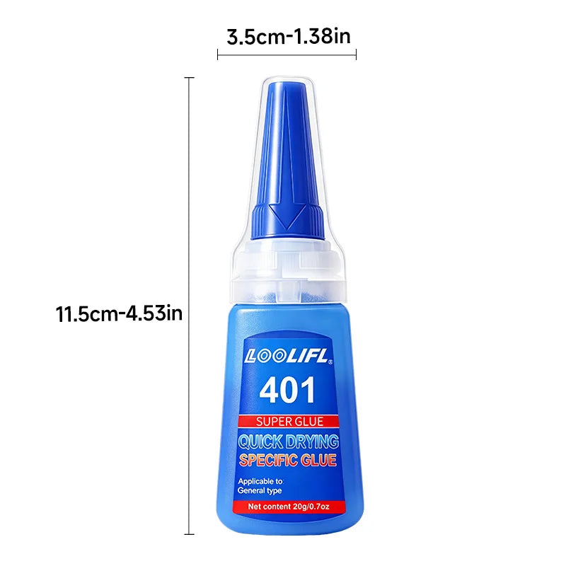 401 Universal Strong Instant Adhesive, Fast Curing in 10 Seconds, Suitable for Materials Such as Metal, Plastic, Leather, Ceramics, Glass, Strong Adhesive, Traceless Repair, Super Fast-Drying Glue, Welding Aid, Electrode Weld