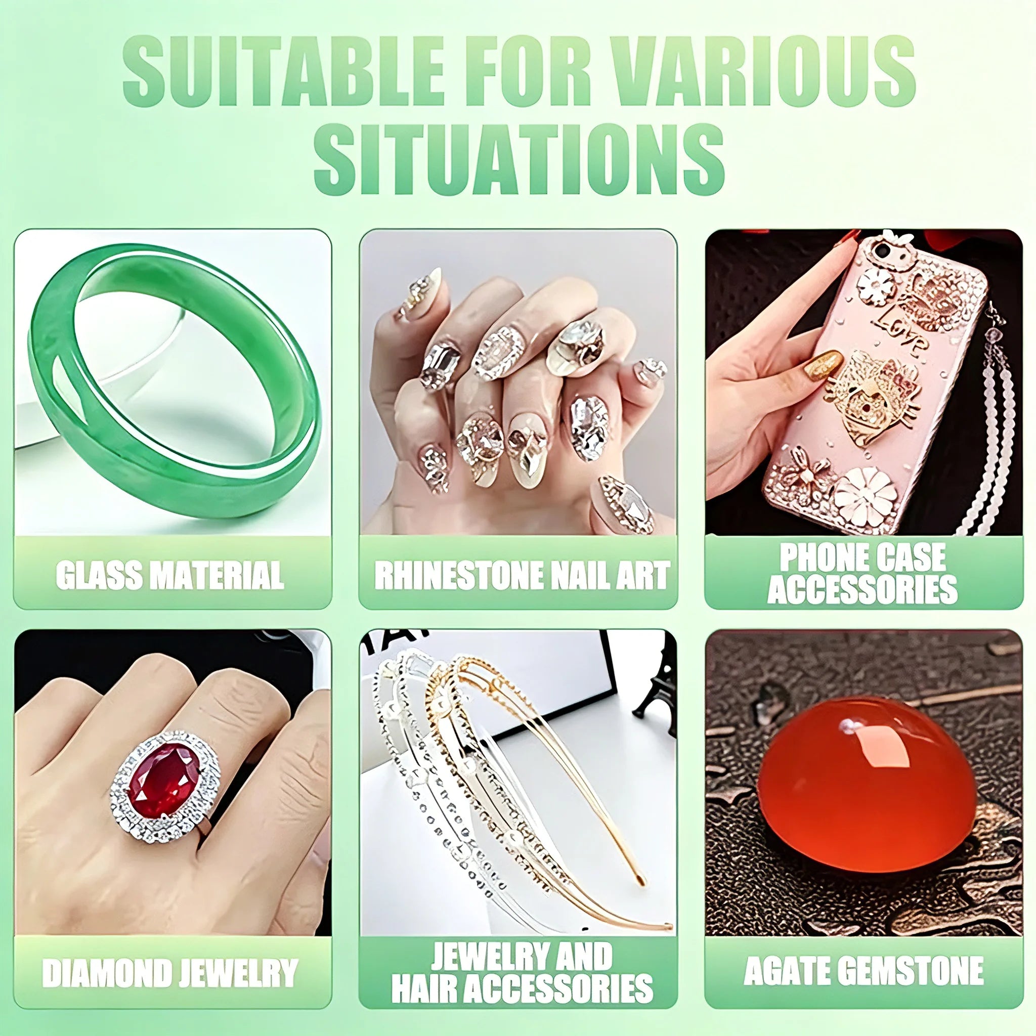 B7000 Jewelry Glue Clear Strong Waterproof Adhesive for Jewelry Making Bead Craft Earring Necklace Rhinestone Gem Repair