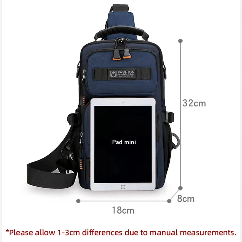 Men's Camping Waist Pack Chest Bag Oxford Crossbody Bags For Men Casual Bag Handbag Male Outdoor Hiking Climbing Travel Backpack