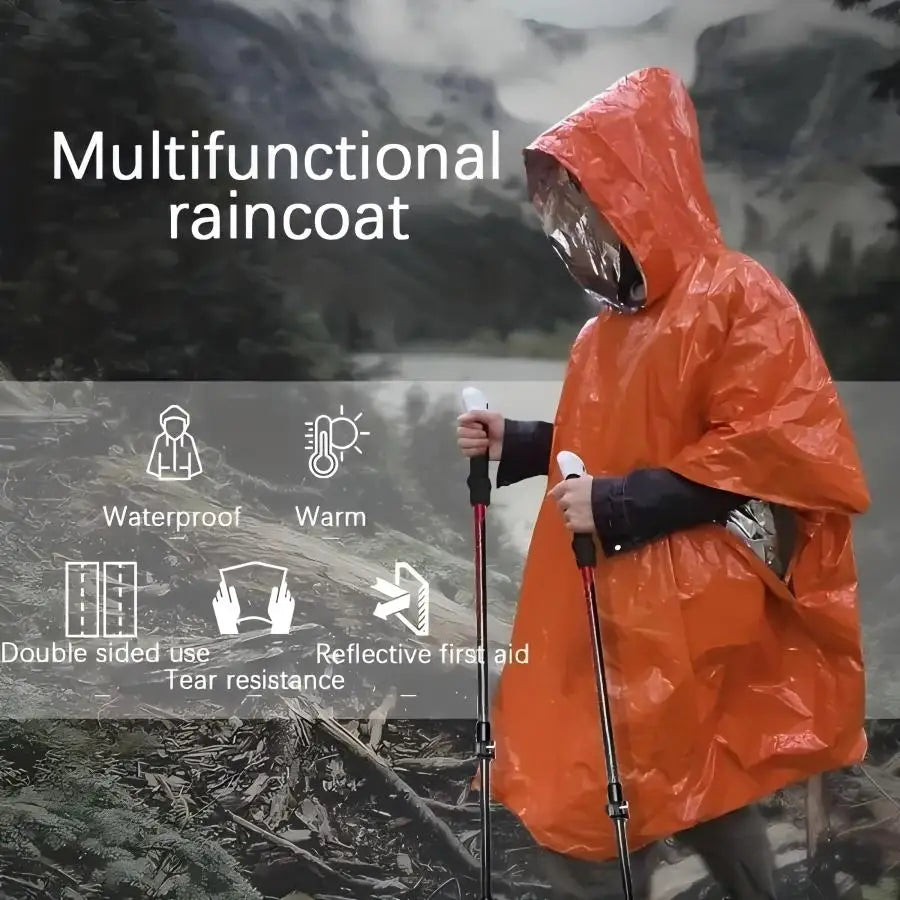 3/5-Pack Emergency Poncho Set - Waterproof,Thermal,Ultra-Lightweight,and Durabl,Ideal for Outdoor Enthusiasts,Hikers,and Campers