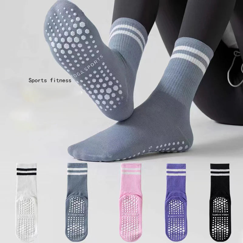 Dreamlikelin 1 Pair Women's Mid-Calf Yoga Socks Non-Slip Breathable & Sweat-Wicking Floor Socks for Pilates, Dance ,Workout |