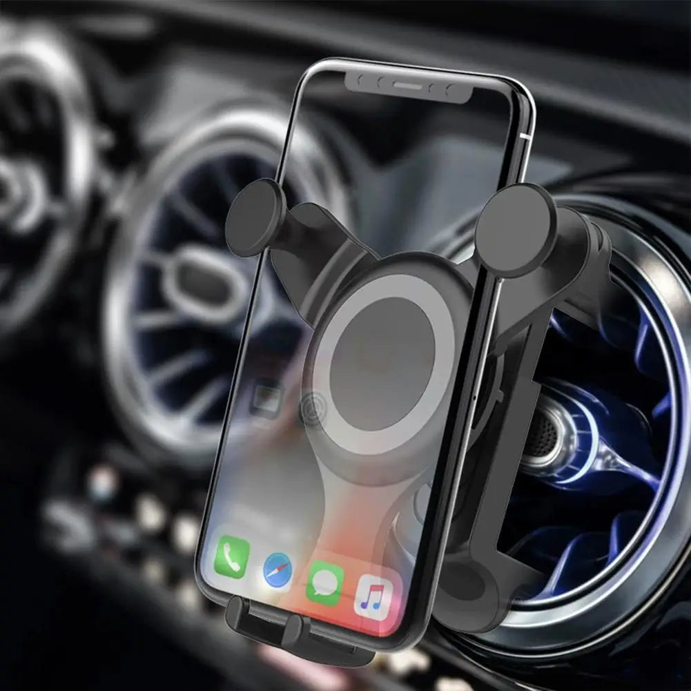 Round Car Air Outlet Mobile Phone Navigation Holder Gravity Bracket Rotatable Phone Mount For Air Outlet Quick Installation