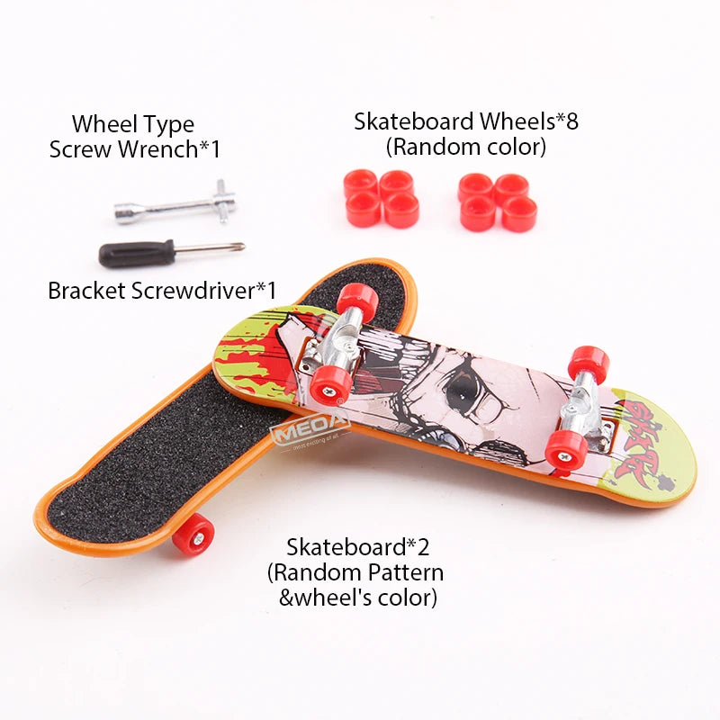 Profession Finger Boarding DIY Ramp Park Finger Scooter Finger Skateboard with Metal Bridge Skate Trucks Kid Pocket Toys Gift