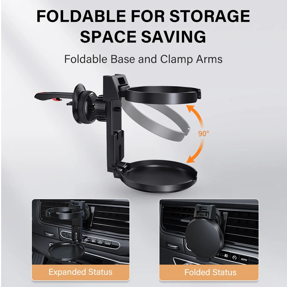 Foldable Car Cup Holder Air Vent Outlet Drink Bottle Holder Car Cup Rack Auto Interior Accessories Beverage Ashtray Mount Stand