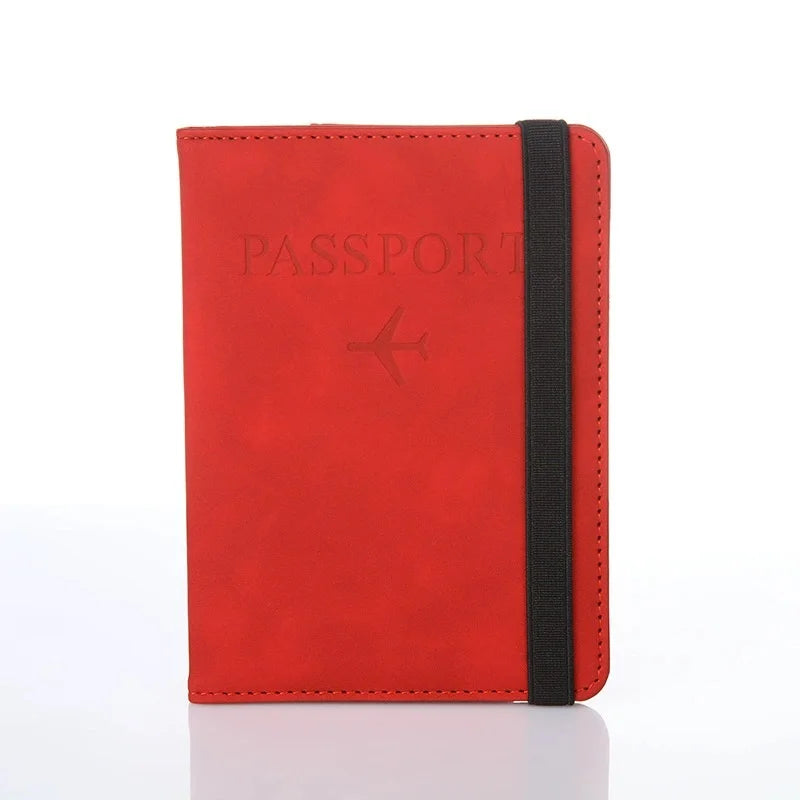 Vintage RFID PU Leather Passport Cover Multi-Function Wallet Case with ID Bank Card Slots for Women & Men Travel Accessory