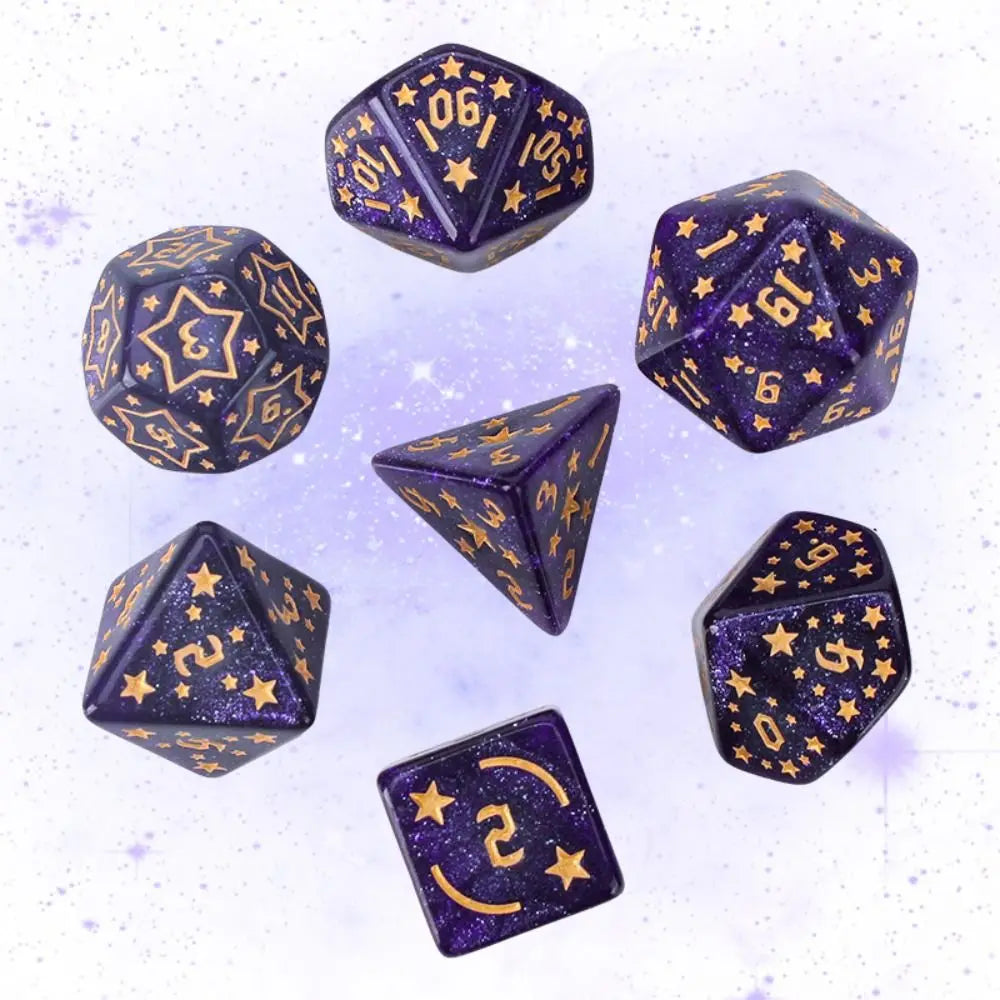 7PCS New Acrylic Star Dice Set 8 Colors D4 D6 D8 D10 D12 D20 Sharp Corner Dice Polyhedral Table Games Dice Gift