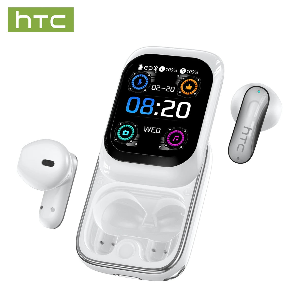 Bluetooth 6.0 Translator Earbuds HTC NE48 AI Real-Time 134 Languages 360° Surround Noise Cancelling Comfort Fit Sports Wireless