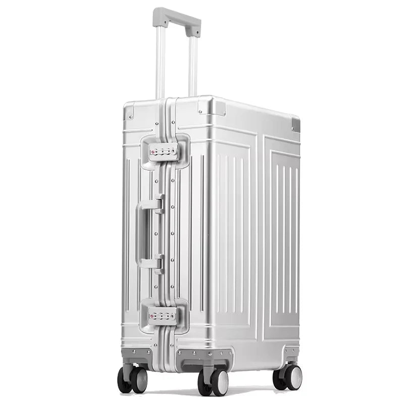 COLENARA 20"24"26"29 Inch Rolling Luggage Large Capacity Trolley Case Men's Suitcase Full Aluminum Magnesium Alloy Boarding Box