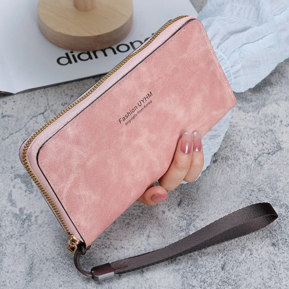 Ladies Holding A Long Wallet 2025 Korean Handbag Multi-function Card Bag Mobile Phone Bag Coin Purse Female Wallet Clutch Bag