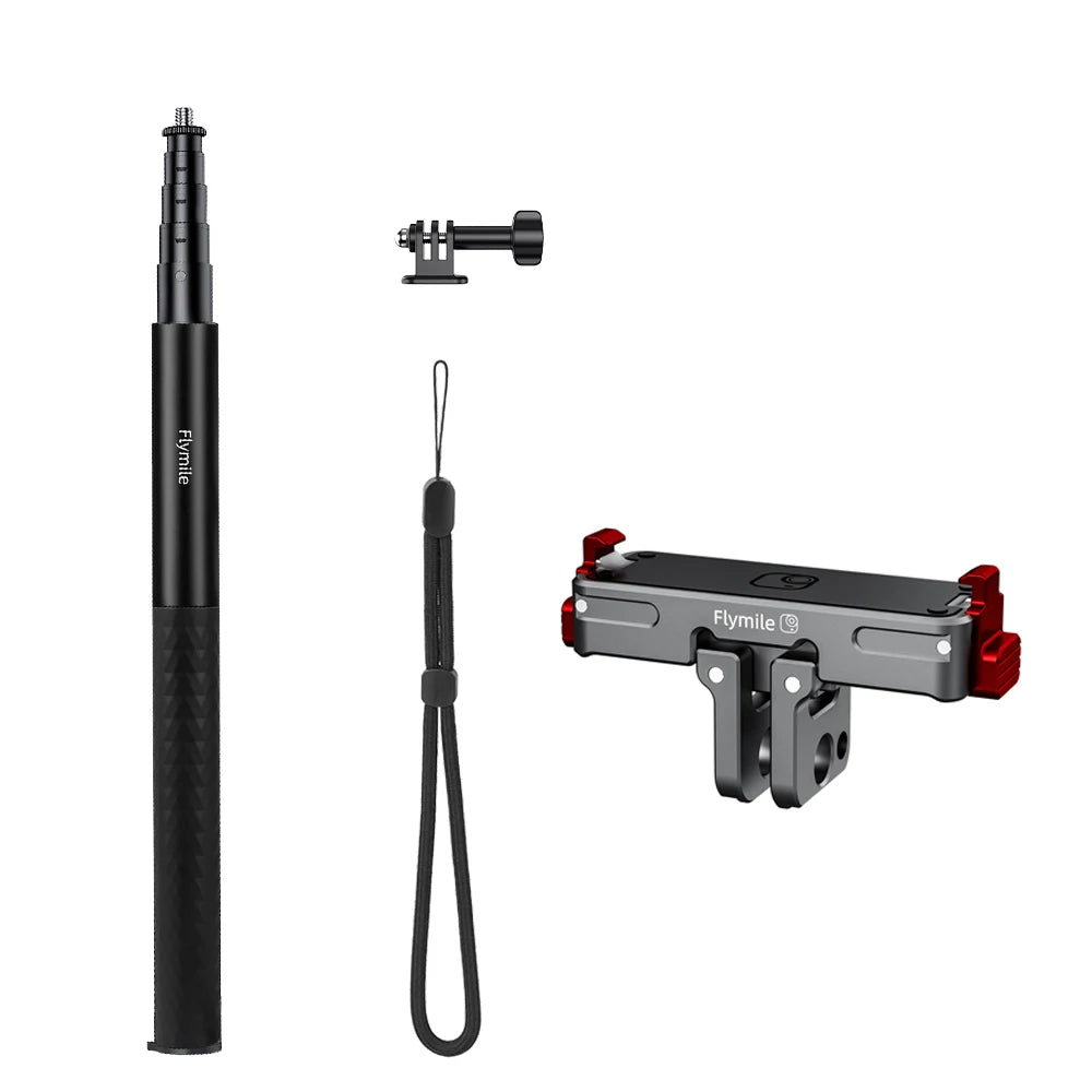 Flymile Selfie Stick for Insta360 GO Ultra Camera Accessories 51.18IN Adjustable Extension Rod Vlgo Handle Photography