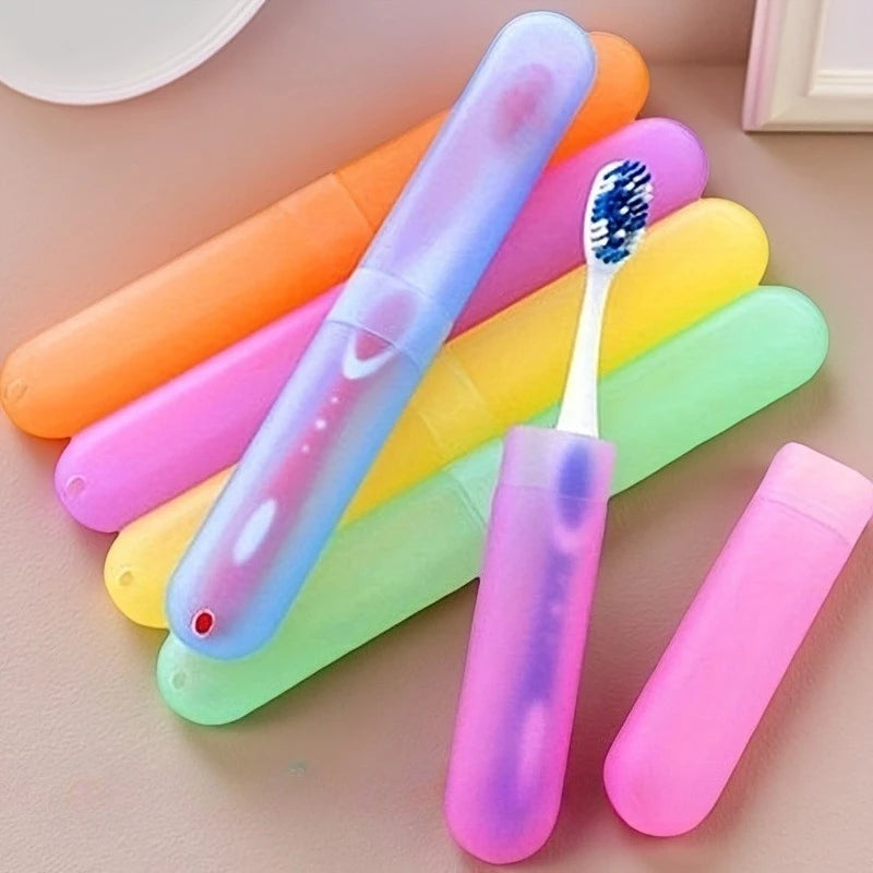 5pcs Portable Travel Toothbrush Storage Box Hiking Camping Toothbrush Holder Case Box Tube Cover Toothbrush Protect Holder Case