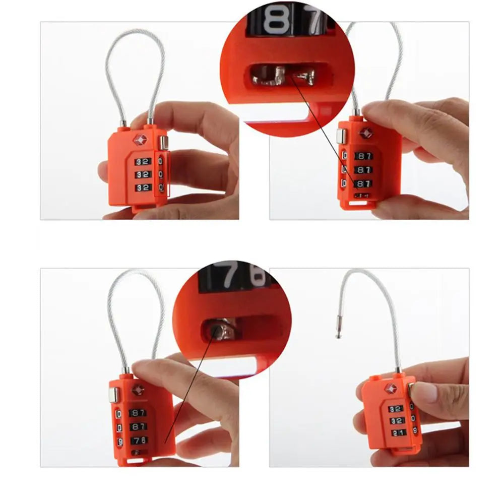 Password Lock Padlock Steel Wire Security Lock Suitcase Luggage Coded Lock 3 Digit Password Lock Cupboard Cabinet Locker