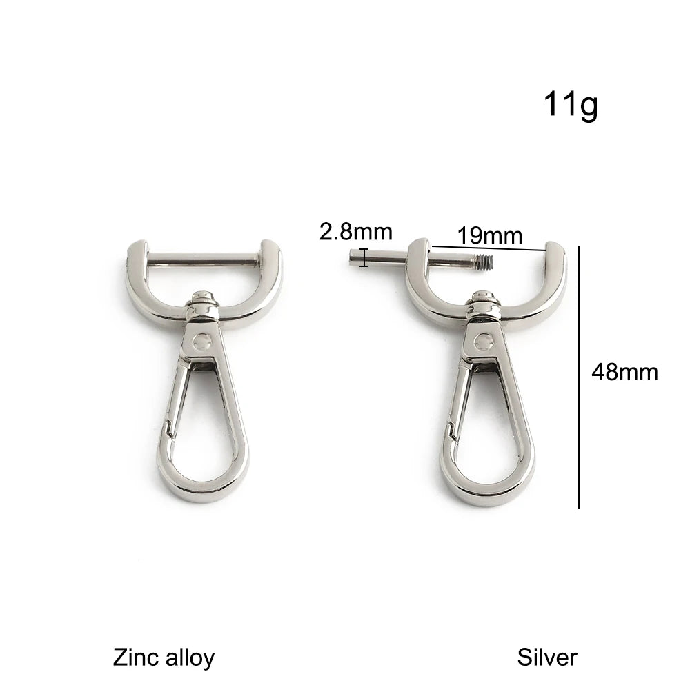 10/40/80PCS 15-20-25-32-38mm Detachable Snap Hook Swivel Clasp Rotating Buckle For Crossbody Bags Dog Collar Rope Accessories