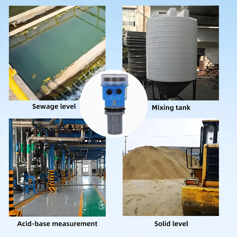 Ultrasonic Level Meter 4-20mA RS485 out Integrated Split Sensor Level Meter Material Level Transmitter Water Level Controller