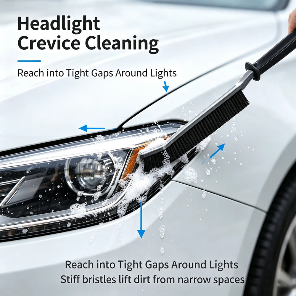 AUTBORIGHT Curved Car Gap Cleaning Brush Ultra Thin Scratch-Free Nylon Bristles for Auto Interior Air Vent Door Track Detailing