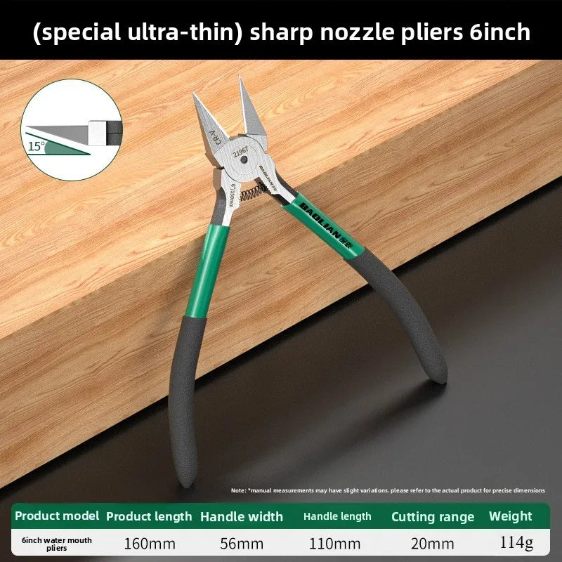 Industrial Grade Electrician Small Diagonal Pliers 5/6/8-Inch Sharp Side Mouth High Hardness Manual Tool for Plumbers And Electr
