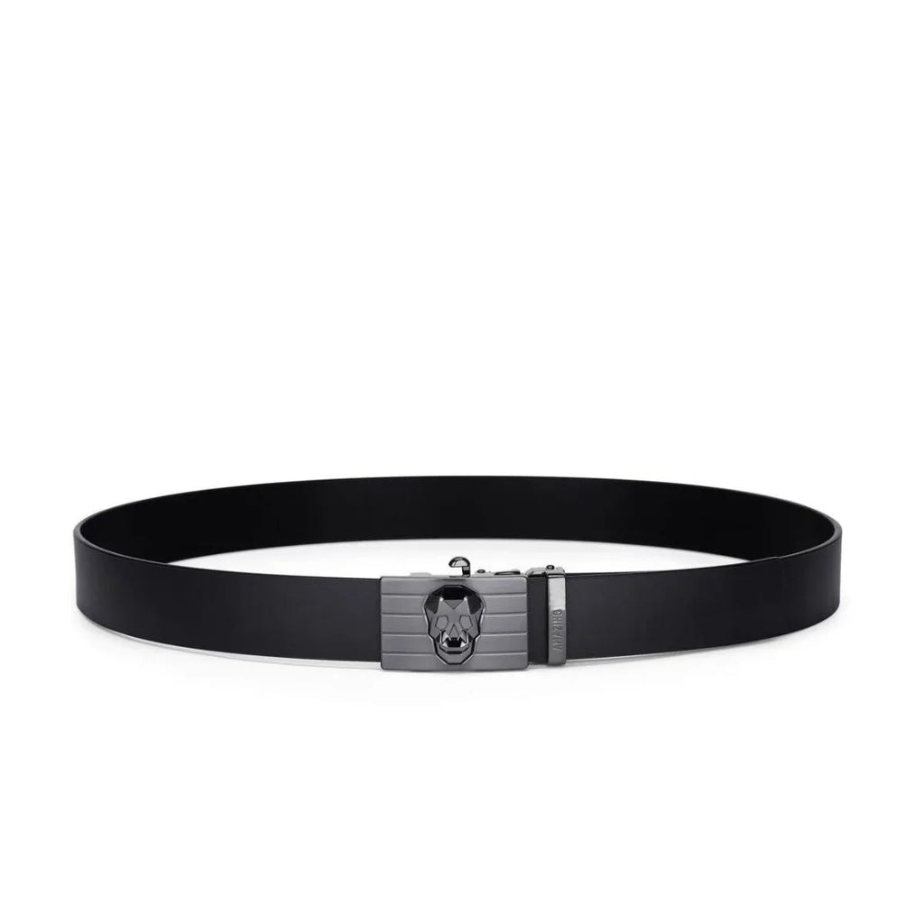Men's Golf Belt 2026 New Korean Style Magnetic Buckle Genuine Leather Skull Design Casual Lightweight Durable Sporty Versatile
