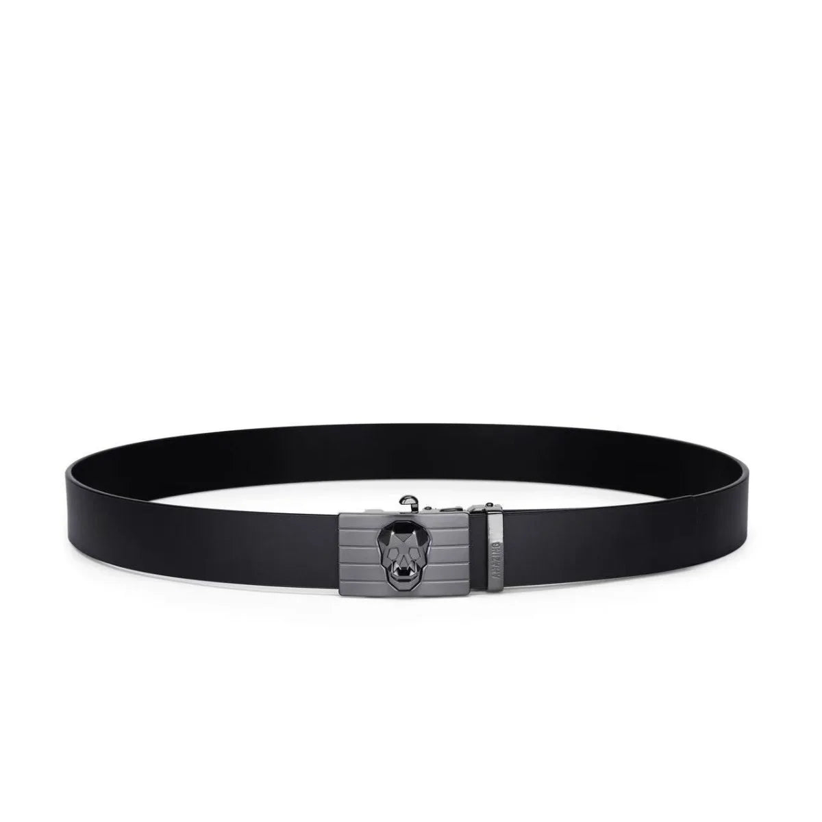 Men's Golf Belt 2026 New Korean Style Magnetic Buckle Genuine Leather Skull Design Casual Lightweight Durable Sporty Versatile