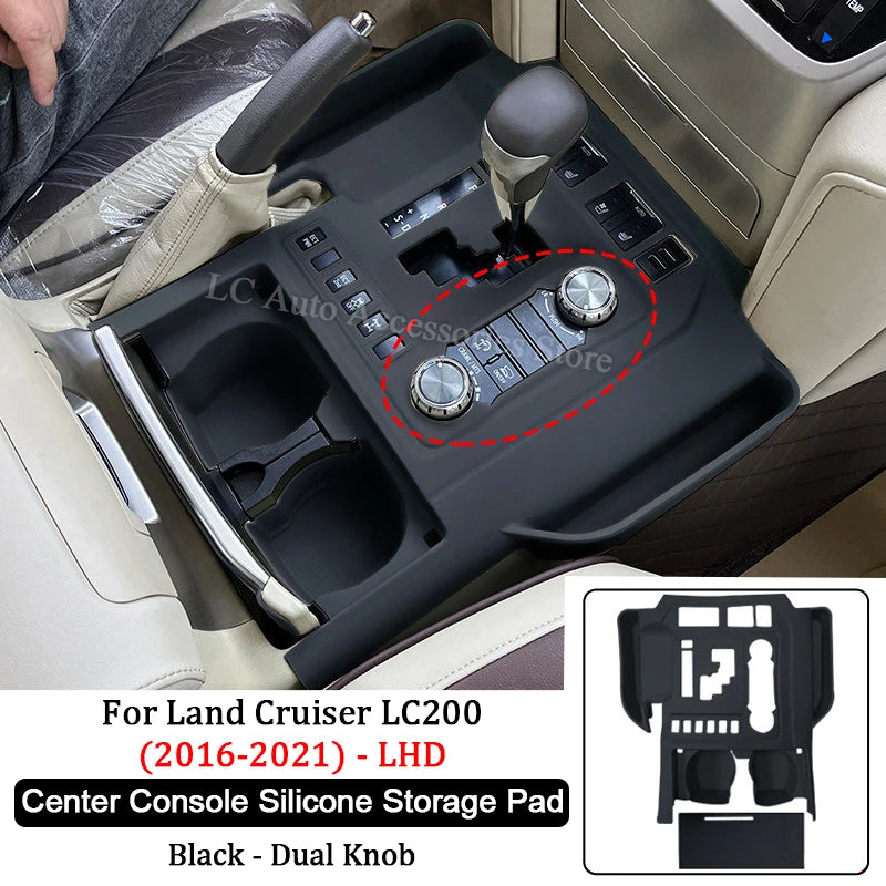 For 2008-2021 Land Cruiser Lc200, Central Control Silicone Mat, Central Control Dust-Proof Mat, Silicone Storage Mat, Car Interior Protection Accessories