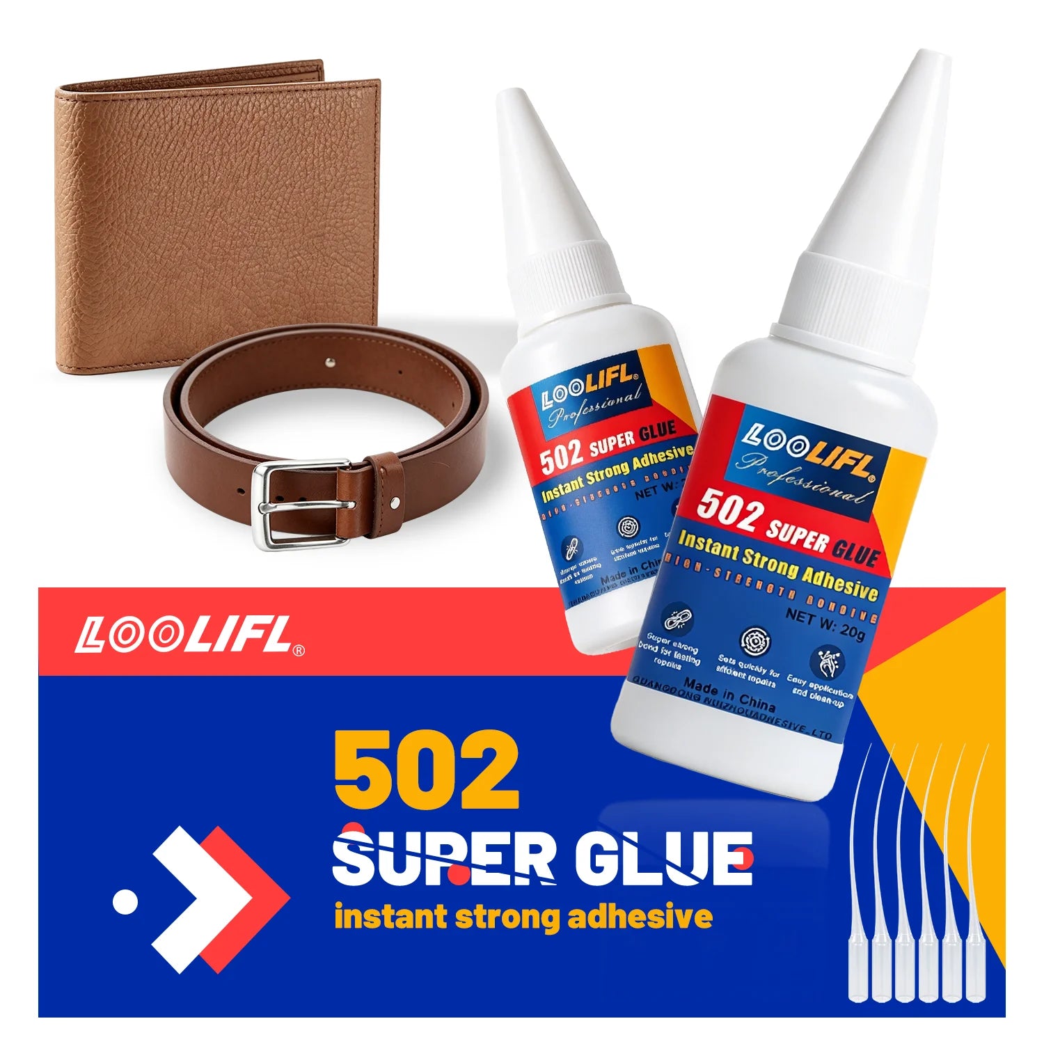 Fast Fix Leather Glue 20g Clear Drying Strong Adhesive for Shoes Wallet Car Seat Suede Upholstery Repair