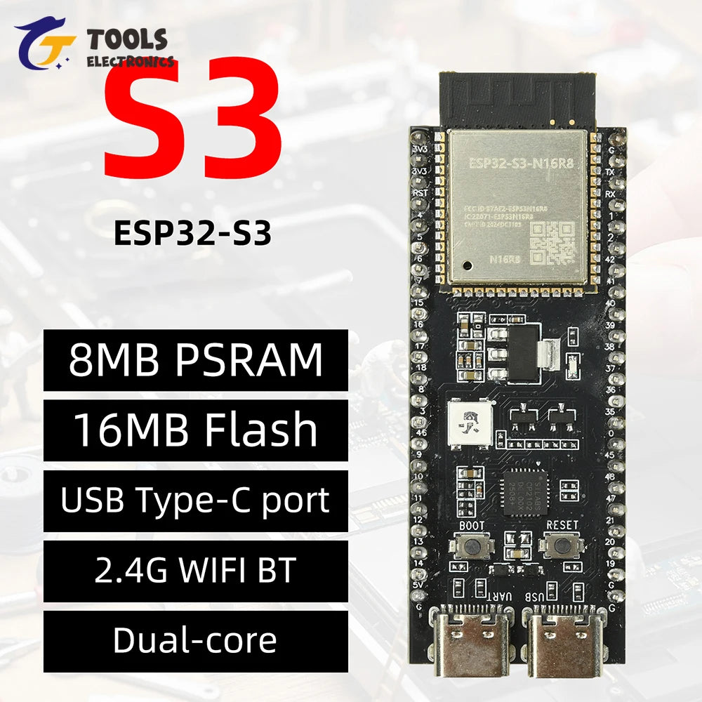 ESP32-S3 WiFi BT Development Board Module 8MB PSRAM 16MB FLASH N16R8 for ESP32S3-DevKitC-N16R8 for IoT Smart Home Projects