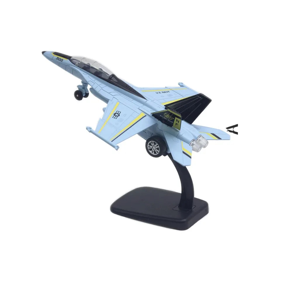 Diecast Fighter Aircraft Toy with Light Sound Pullback & Go Aviao Plane Model Collection F16 F22 F35 Jet Plane Toy Kids Toy