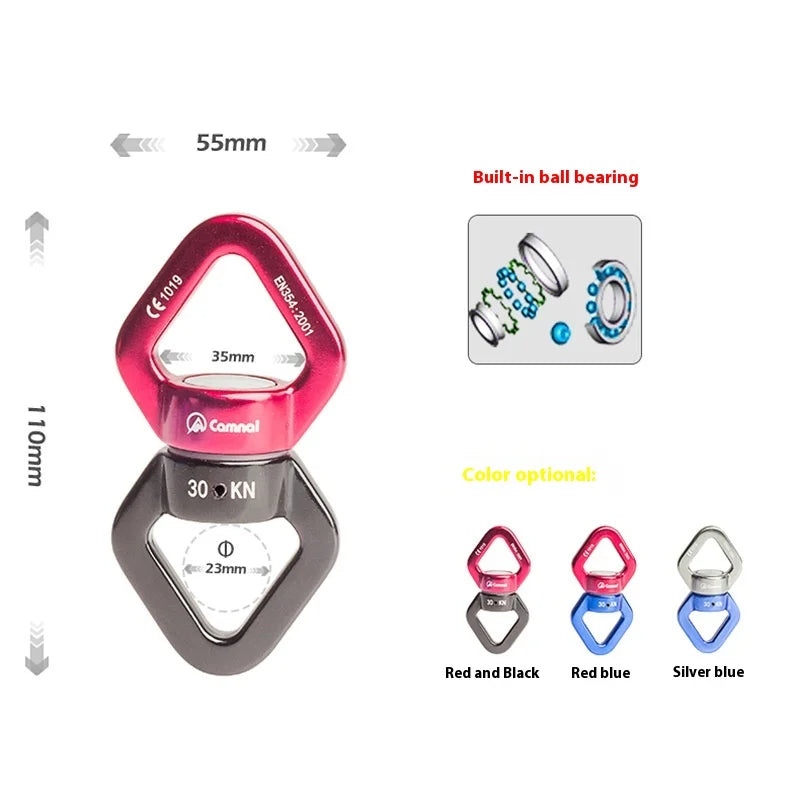 30kN Gimbal Wheel Fixed Rotating Wheel Connector Ring Device Universal Yoga Climbing Wheel Two-Way Hanging Camping Hiking
