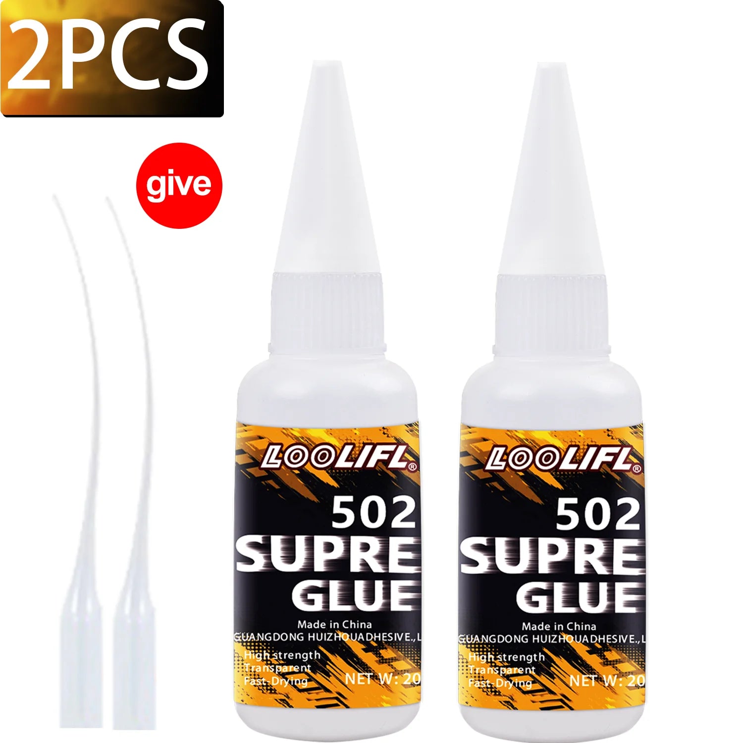 LOOLIFL1-7pcs Quick-drying 502 Super Glue Instant Cyanoacrylate Adhesive Leather Rubber Wood Metal Strong Bond Liquid Glue Tool