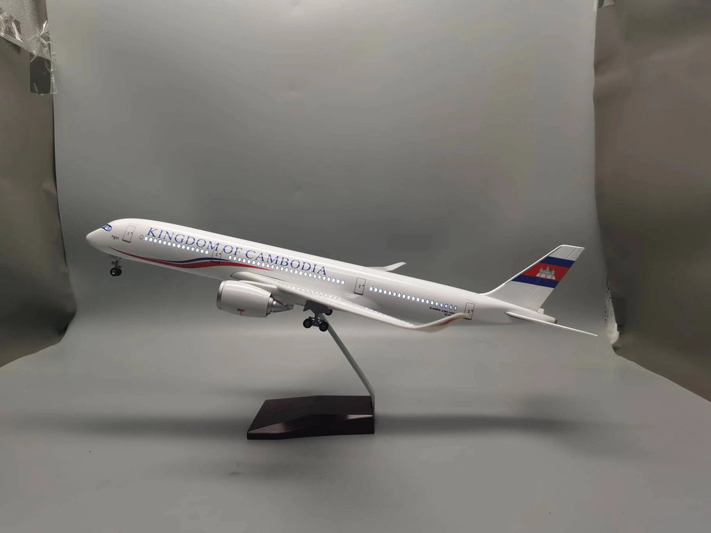 47cm Diecast Aircraft Cambodia A350 Airways Resin Model Airplanes 1/142 Scale Plane For Boys Static Display With Landing Gear