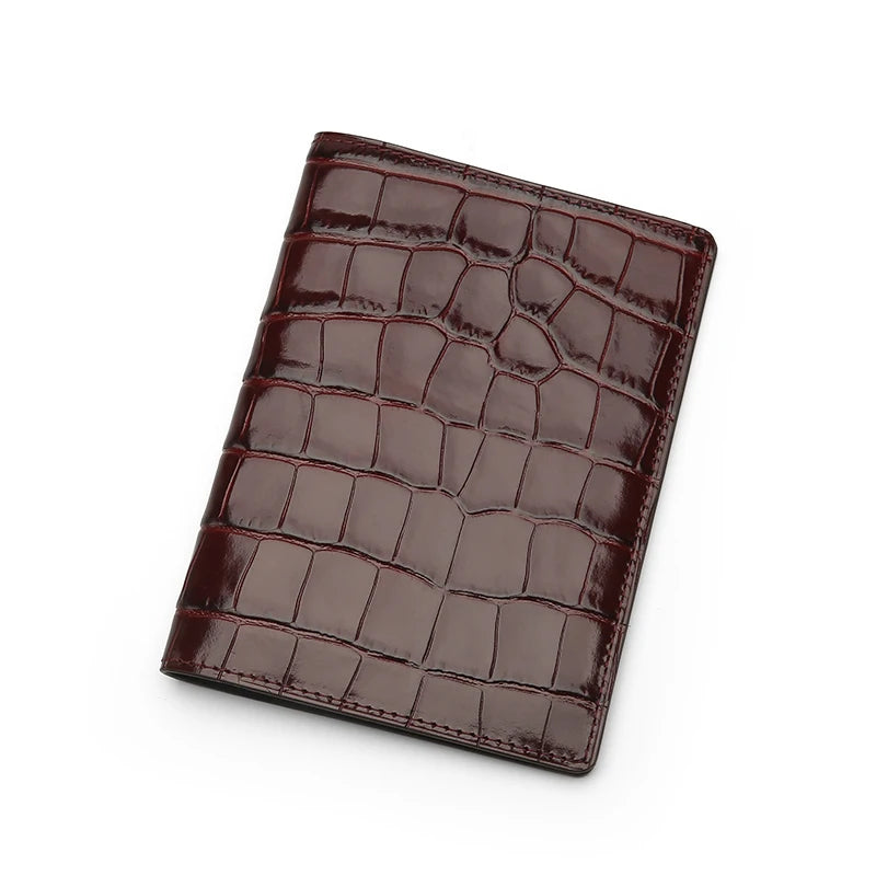 Hiram Beron Personalized Passport Cover Luxury Anti RFID Leather Embossed Crocodile Pattern Luxury Wallet Dropship