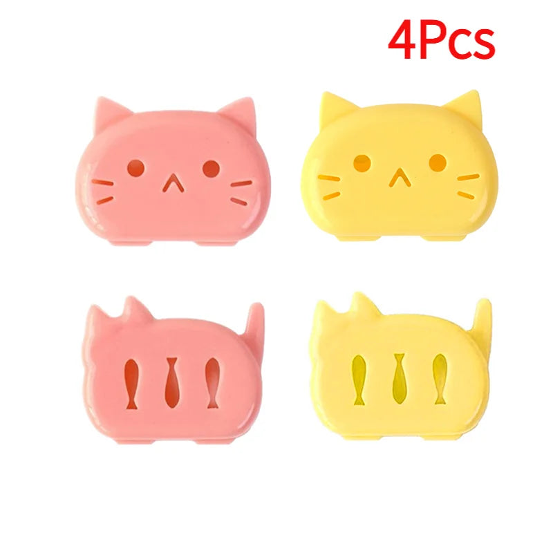 4Pcs Cat Shape Travel Toothbrush Head Covers Toothbrush Protector Cap Case Protective Portable Plastic Clip For Household Travel