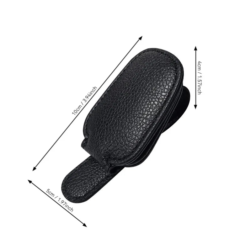 PU Leather Magnetic Car Sunglasses Clip Universal Sun Visor Eyeglasses Holder Clip Auto Interior Accessories Glasses Organizer