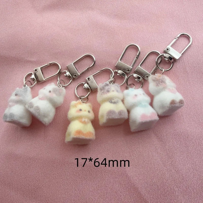 6pcs resin plush cute three-dimensional cat earrings, cat accessories wholesale, versatile jewelry materials