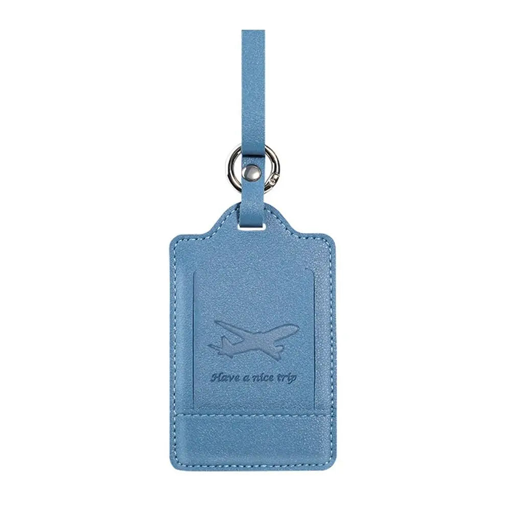 Portable PU Leather Luggage Tags Suitcase Address Label Baggage Boarding Bag Tag Anti Loss Pendants Travel Accessories