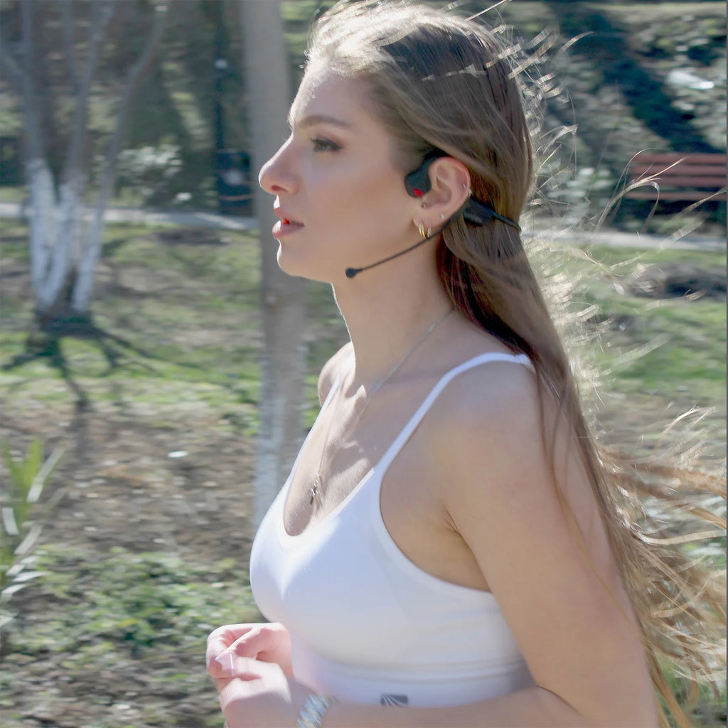 Wireless Bluetooth Headset Bone Conduction Earphones Fast Charge Sports Gaming Headphones with Dual CVC8.0 Noise-canceling Mic