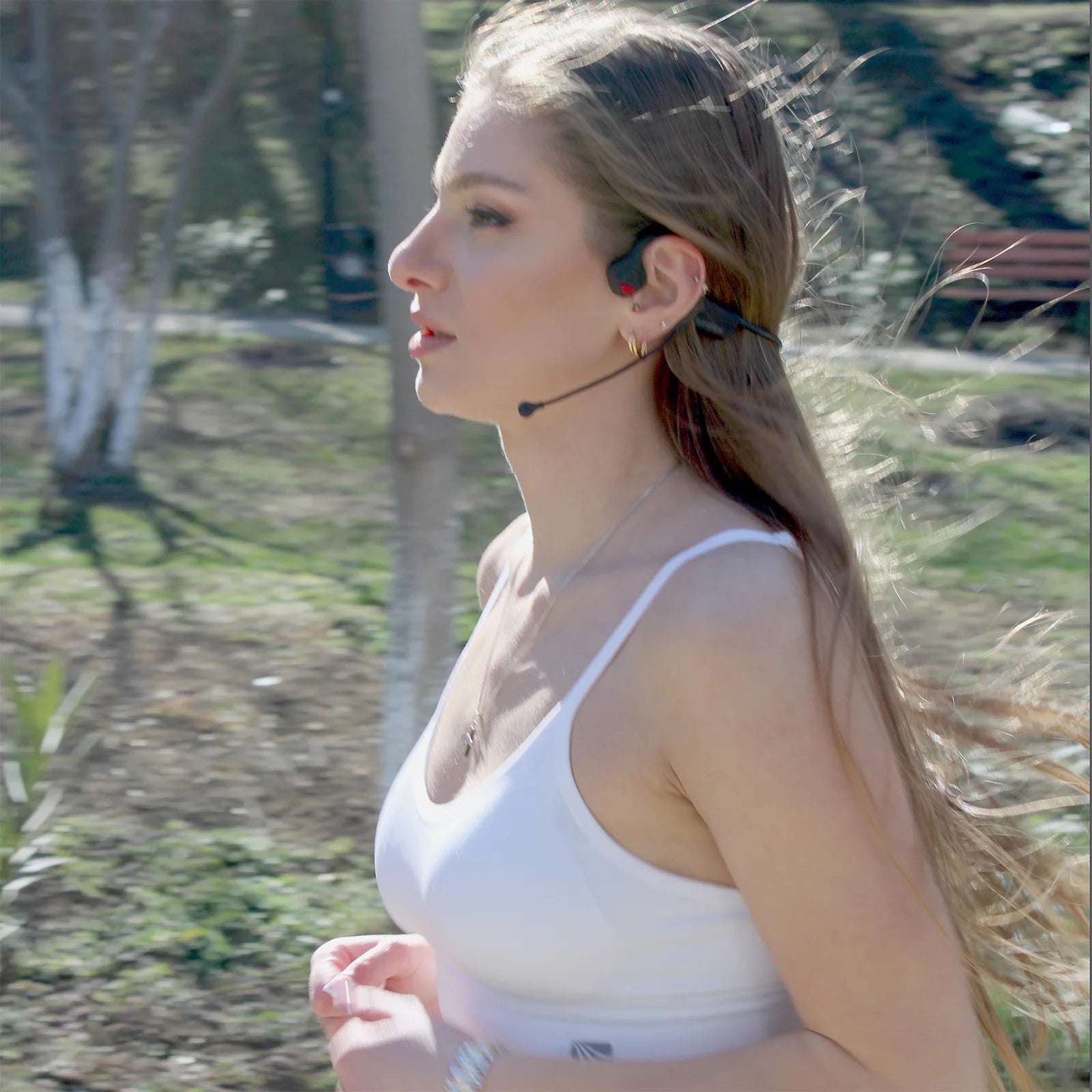 Wireless Bluetooth Headset Bone Conduction Earphones Fast Charge Sports Gaming Headphones with Dual CVC8.0 Noise-canceling Mic