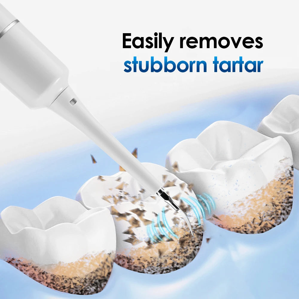 Electric Tooth Cleaner Waterproof Toothbrush Sonic Vibration Dental Scaler Plaque Calculus Tartar Remover With 5pcs Brush Heads