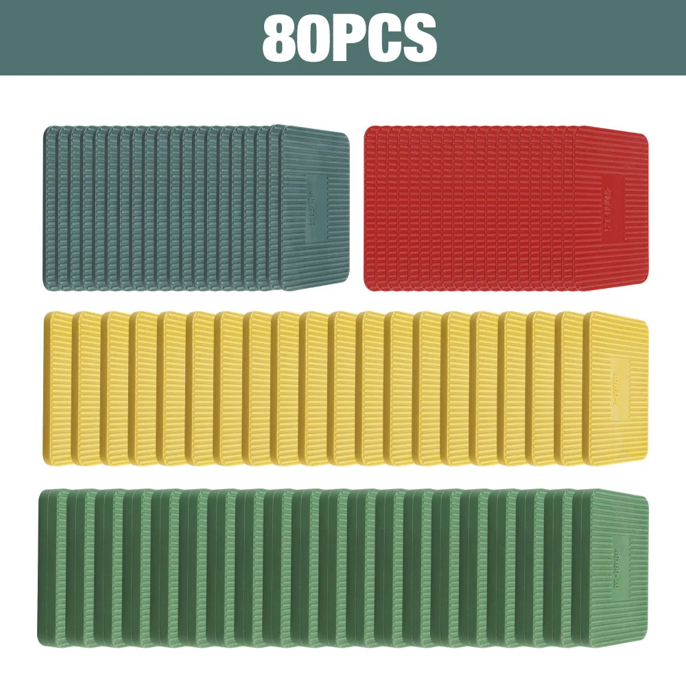 40/80Pcs Plastic Gaskets, 4 Sizes, Used For Adjusting Door And Window Frames, Leveling Tiles, PP Gaskets, Wedges