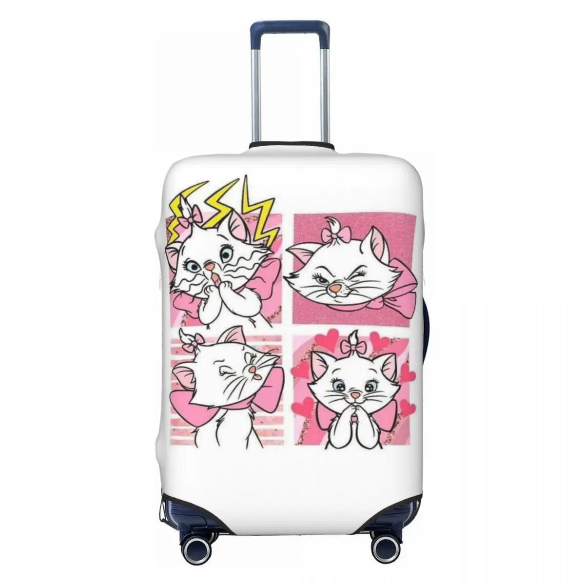 CustomM-Marie Cat Cartoon Travel Luggage Cover Elastic Suitcase Cover Protector Fit 18-32 Inch