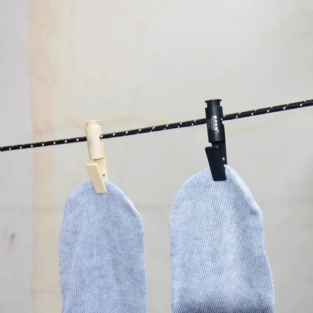 2Pcs Mini Clothesline Positioning Clip Windproof Nylon Camping Clothespin Outdoor Multi-function Laundry Pegs Clip