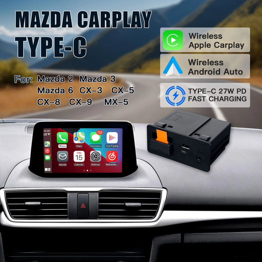 CARABC For Retrofit Mazda 2 3 6 CX3 CX5 CX8 CX9 MX5 Demio Miata TK78669U0C Kit Carplay Android Auto Adapter UBS Hub OEM
