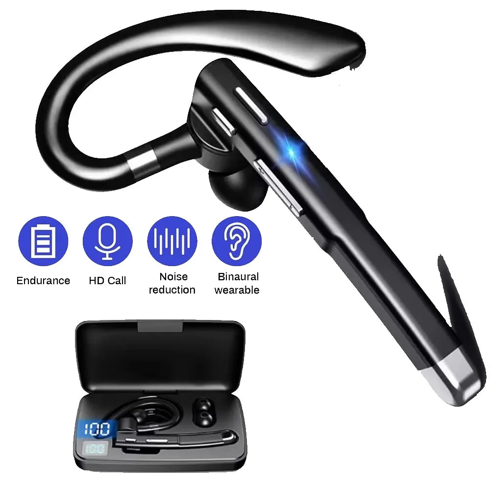 New YYK520 Wireless Headset with Charging Case Business Ear-mounted Bluetooth V5.3 Hands-free Call Noise Reduction Headphones