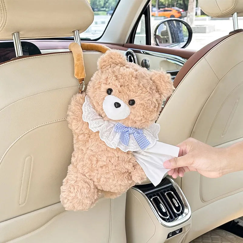 Car Tissue Box Hanging Creative Car Pumping Box Paper Towel Hanging Bag Cartoon