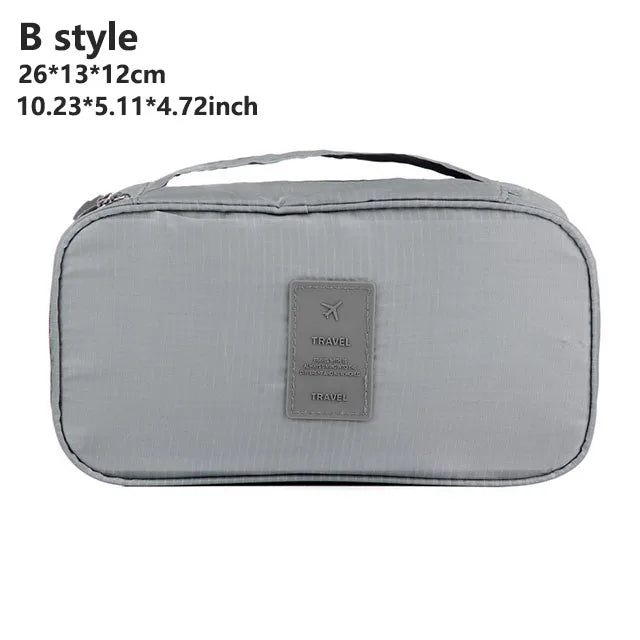 Women's Portable Multi-Layer Travel Lingerie Storage Bag Underwear Organizer Waterproof Divided Pouch for Socks & Bras Trip Case